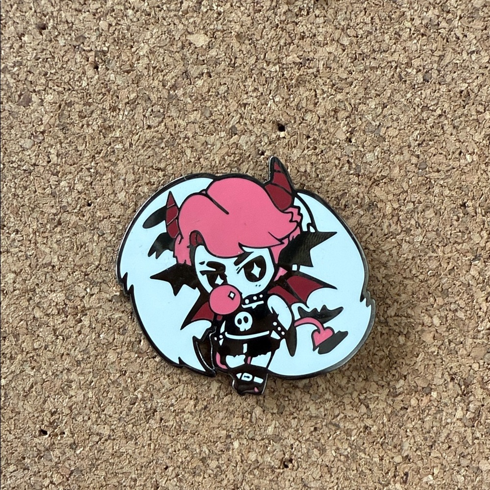 Emo Chibi character enamel pin